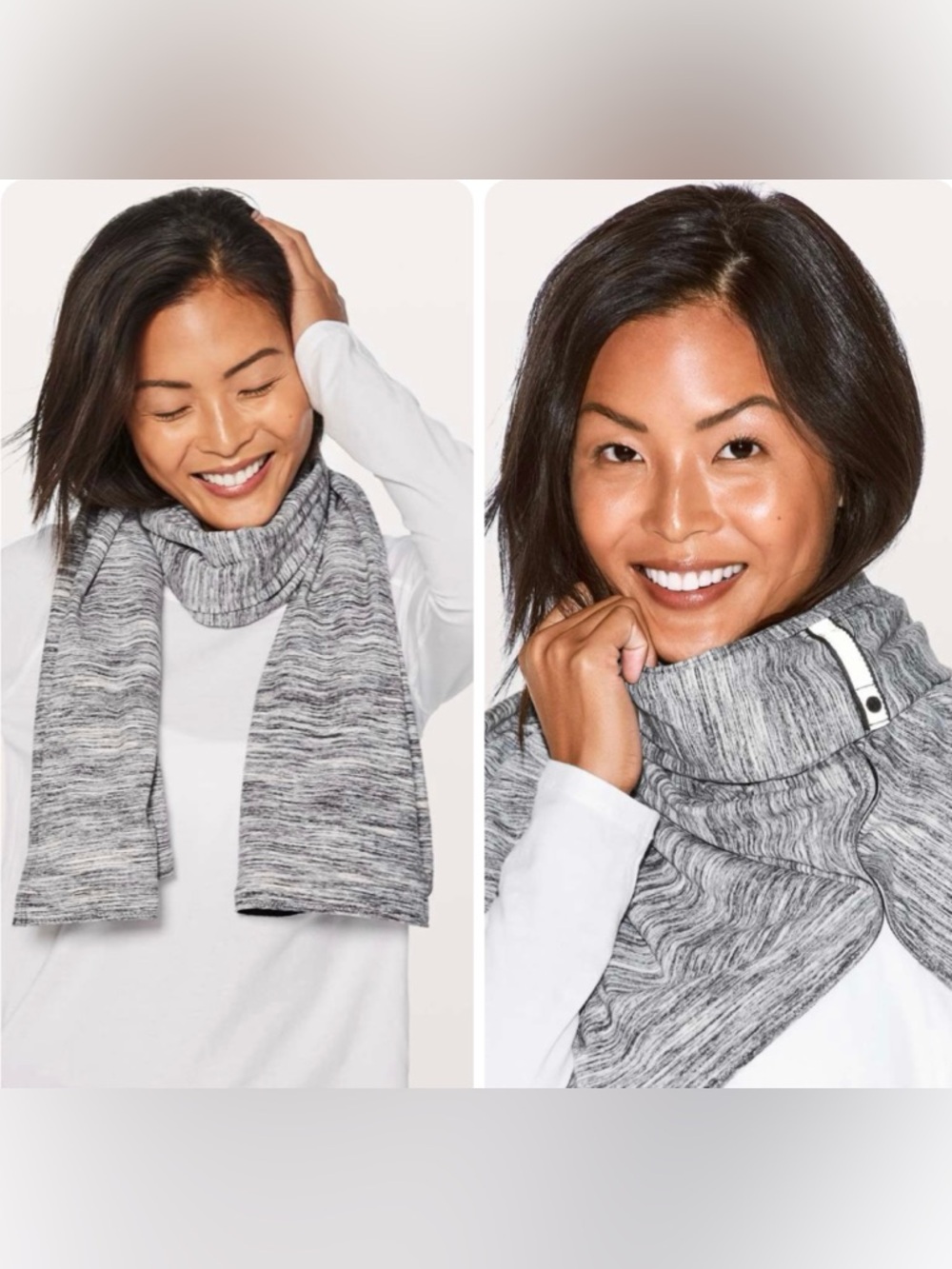 🆕 NWT Lululemon Vinyasa Scarf Rulu Space Dye Camo Infinity Snap Yoga Black White